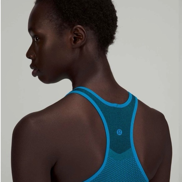 Lululemon Seamless Mesh Supportive Training Tank Top-Poolside Blue - Picture 2 of 4
